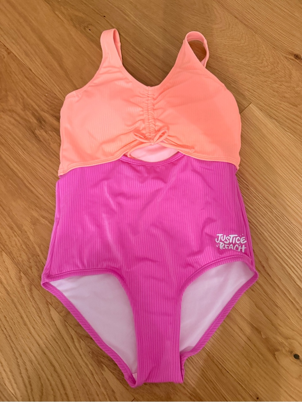 Justice Kids Pink & Coral One-Piece Swimsuit